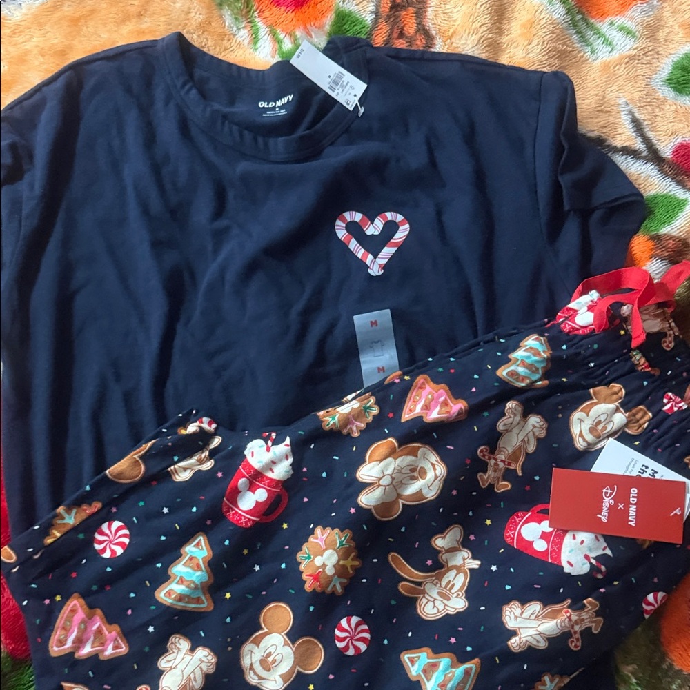Old Navy Pajama Set - Navy with Holiday Characters